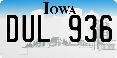 IA license plate DUL936