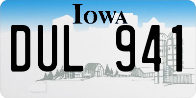IA license plate DUL941