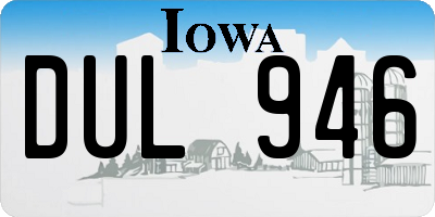 IA license plate DUL946