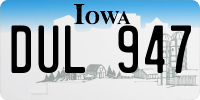 IA license plate DUL947