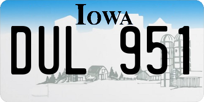 IA license plate DUL951