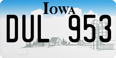IA license plate DUL953