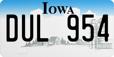 IA license plate DUL954