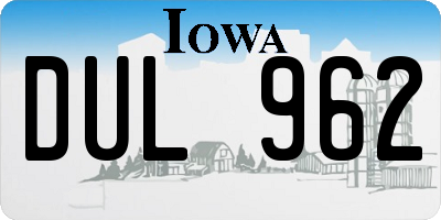 IA license plate DUL962
