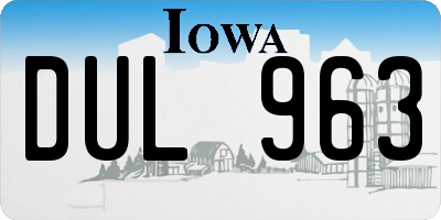 IA license plate DUL963