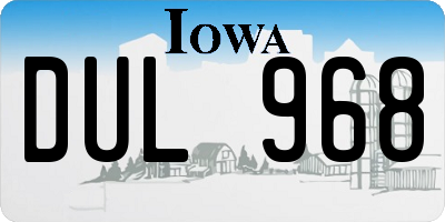 IA license plate DUL968