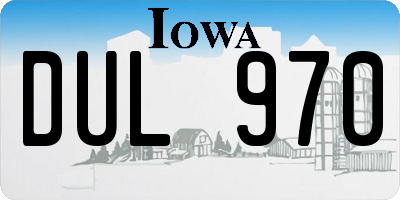 IA license plate DUL970