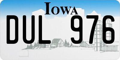 IA license plate DUL976