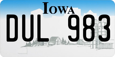 IA license plate DUL983