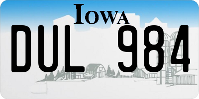 IA license plate DUL984