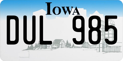 IA license plate DUL985