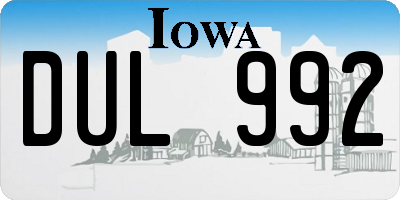 IA license plate DUL992