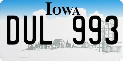 IA license plate DUL993