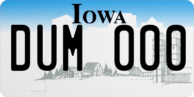IA license plate DUM000