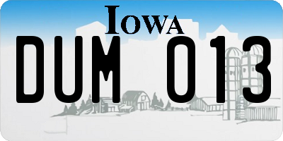IA license plate DUM013