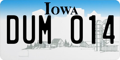 IA license plate DUM014
