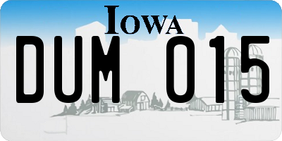 IA license plate DUM015
