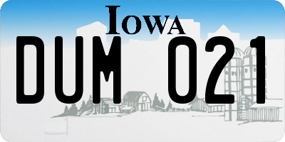 IA license plate DUM021