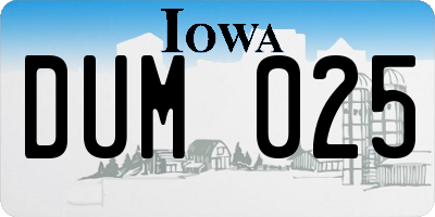 IA license plate DUM025