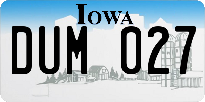 IA license plate DUM027