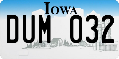 IA license plate DUM032