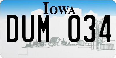 IA license plate DUM034