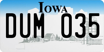 IA license plate DUM035