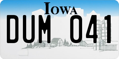 IA license plate DUM041
