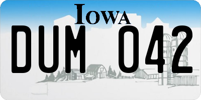 IA license plate DUM042