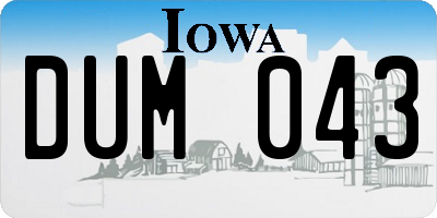IA license plate DUM043