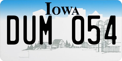 IA license plate DUM054