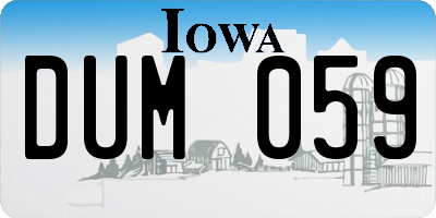 IA license plate DUM059