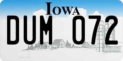 IA license plate DUM072