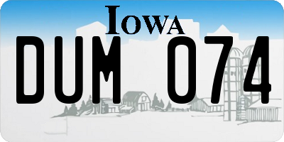 IA license plate DUM074