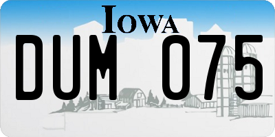 IA license plate DUM075