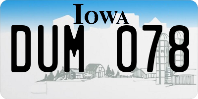 IA license plate DUM078