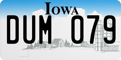 IA license plate DUM079