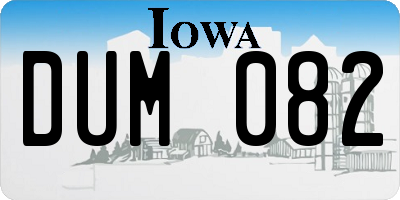 IA license plate DUM082