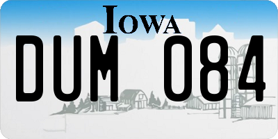 IA license plate DUM084