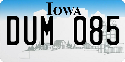 IA license plate DUM085