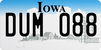 IA license plate DUM088