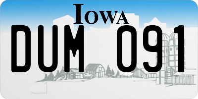 IA license plate DUM091