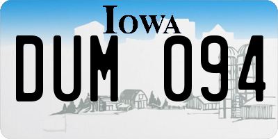 IA license plate DUM094