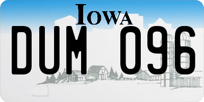 IA license plate DUM096