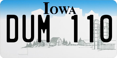 IA license plate DUM110