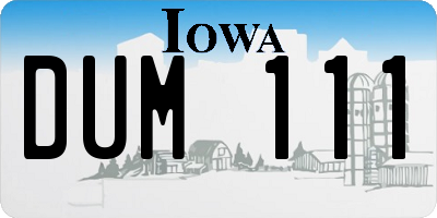 IA license plate DUM111