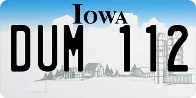 IA license plate DUM112