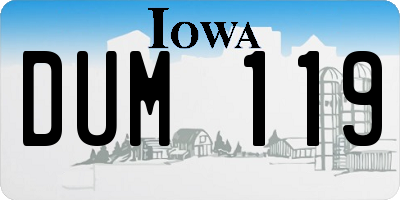 IA license plate DUM119