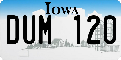 IA license plate DUM120
