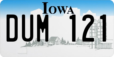 IA license plate DUM121